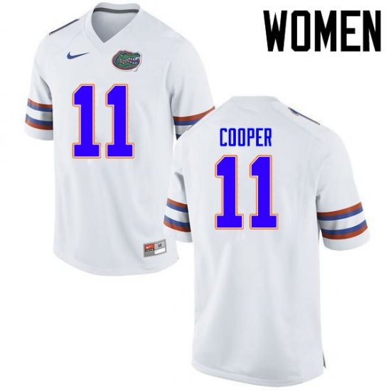 Women's Florida Gators #11 Riley Cooper NCAA Nike White Authentic Stitched College Football Jersey GXG1362EF